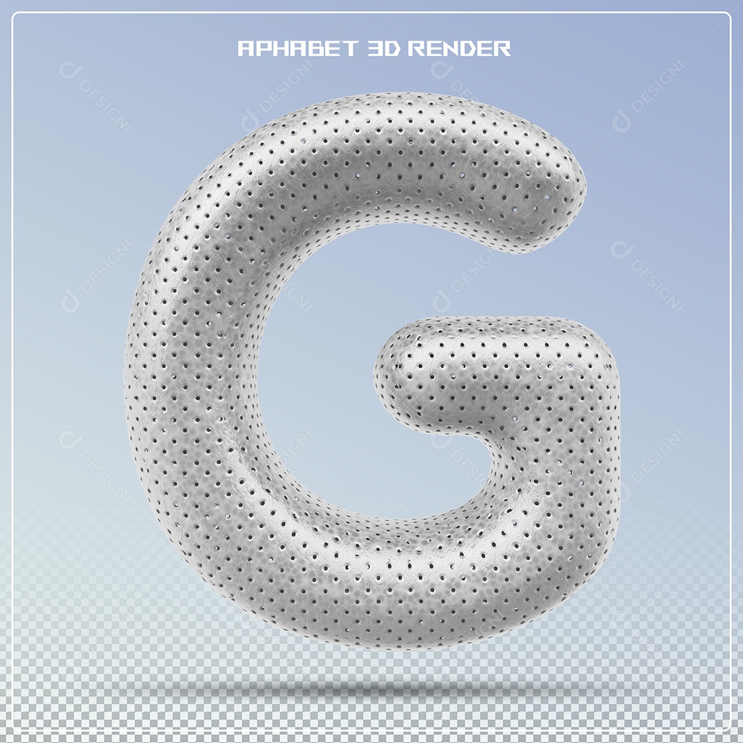 Letra 3D G Cinza Para Composição PSD