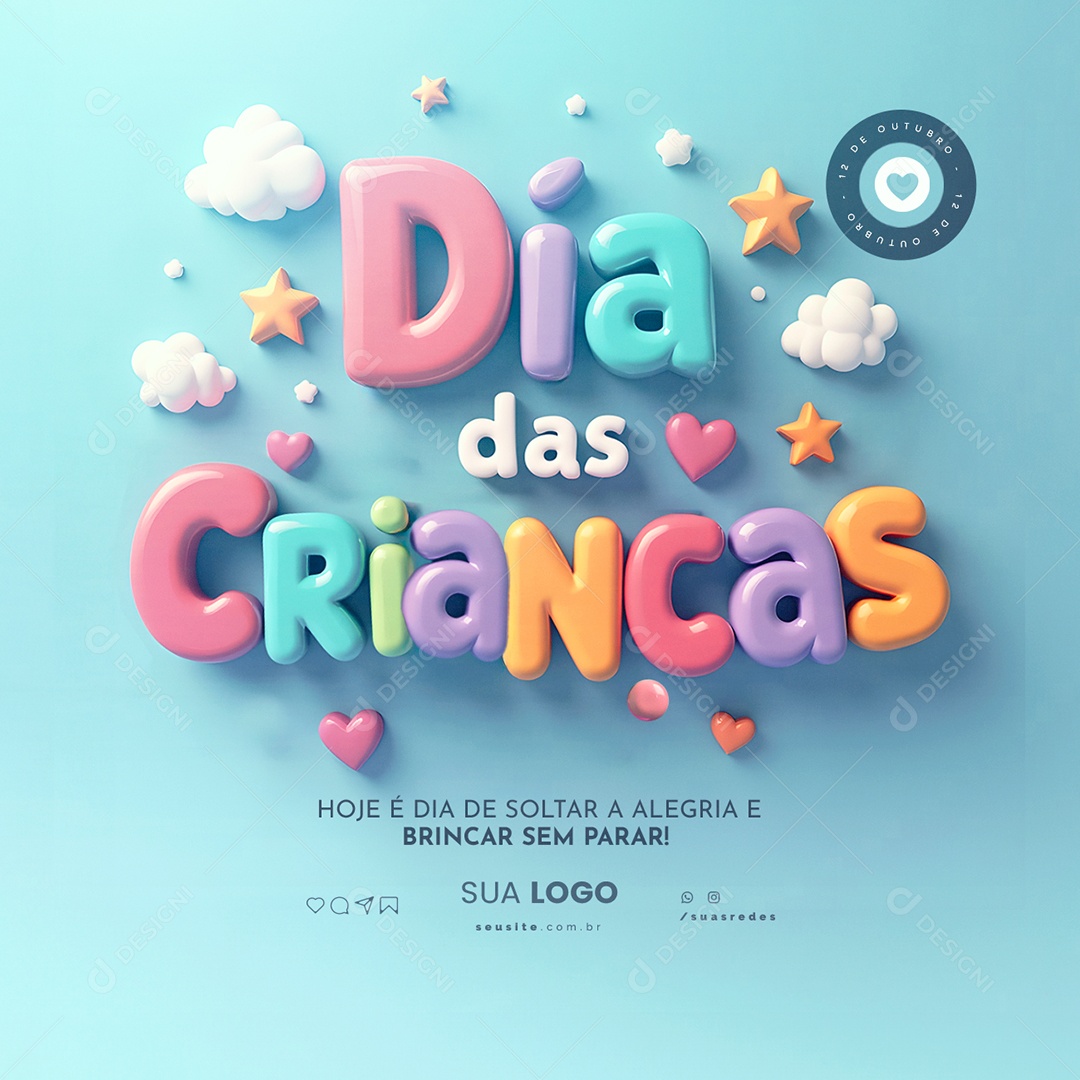 Dia das Crianças 12 de Outubro Social Media PSD Editável