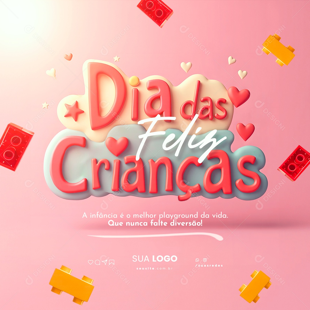 Feliz Dia das Crianças 12 de Outubro Que Nunca Falte Diversão Social Media PSD Editável