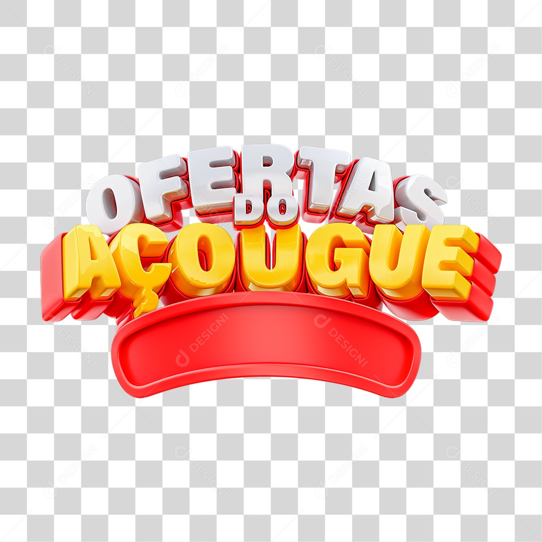 Ofertas do Açougue Selo 3D para Composição PNG Transparente