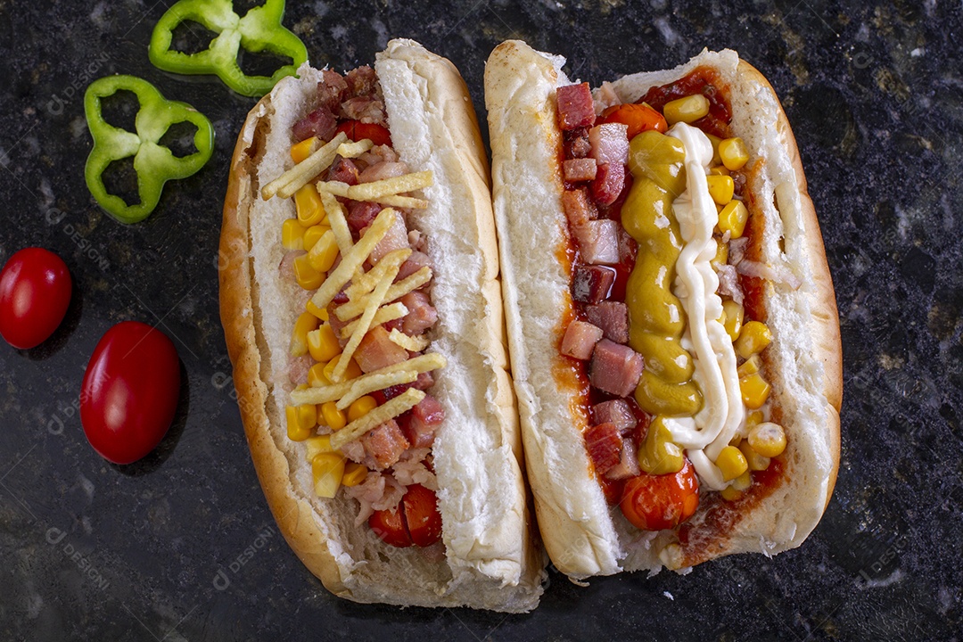 Deliciosos cachorro quente gourmet