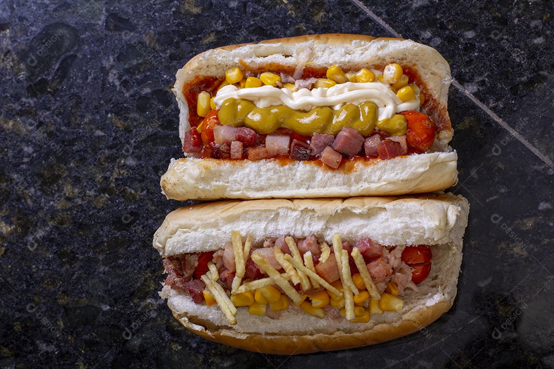 Delicioso cachorro quente gourmet