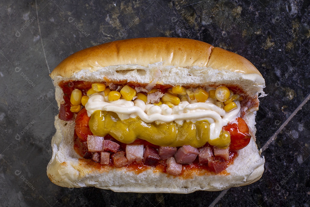 Delicioso cachorro quente gourmet