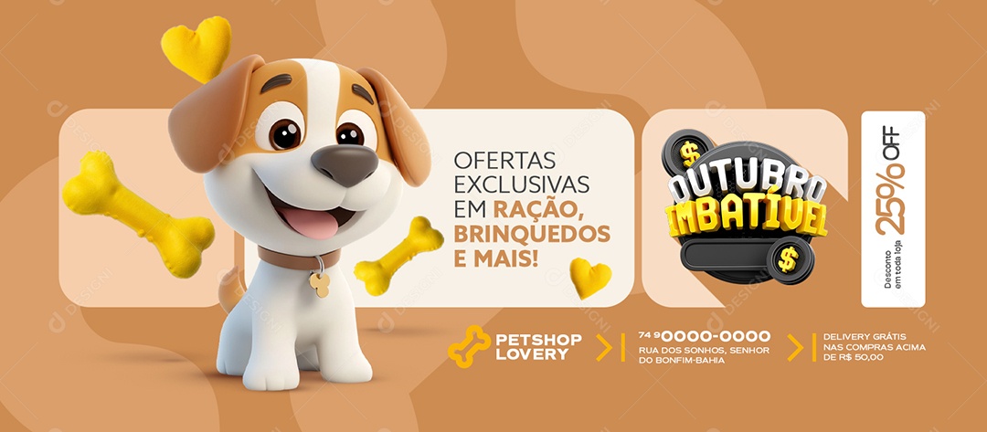 Banner Outubro Imbatível Pet Shop Ofertas Exclusivas Social Media PSD Editável