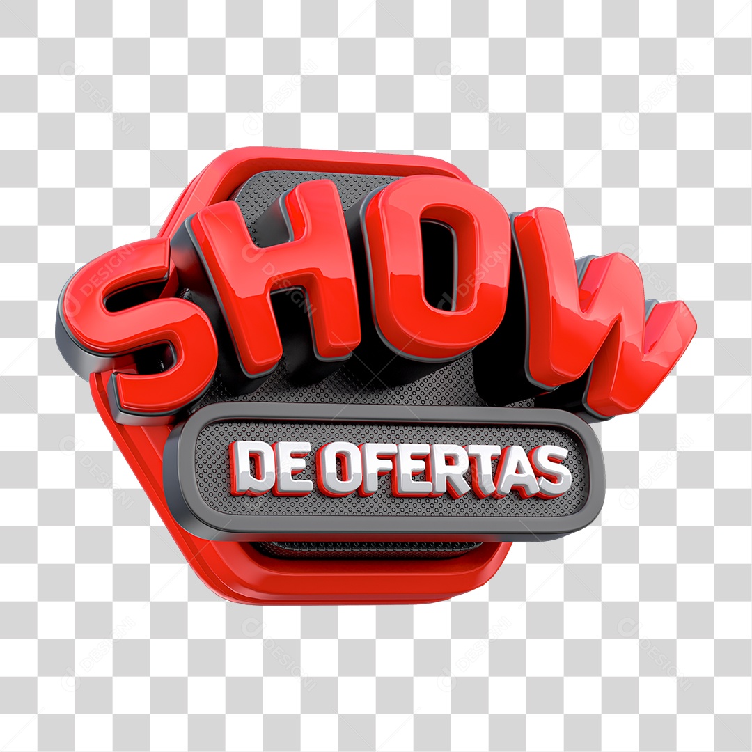 Show de Ofertas Selo 3D para Composição PNG Transparente