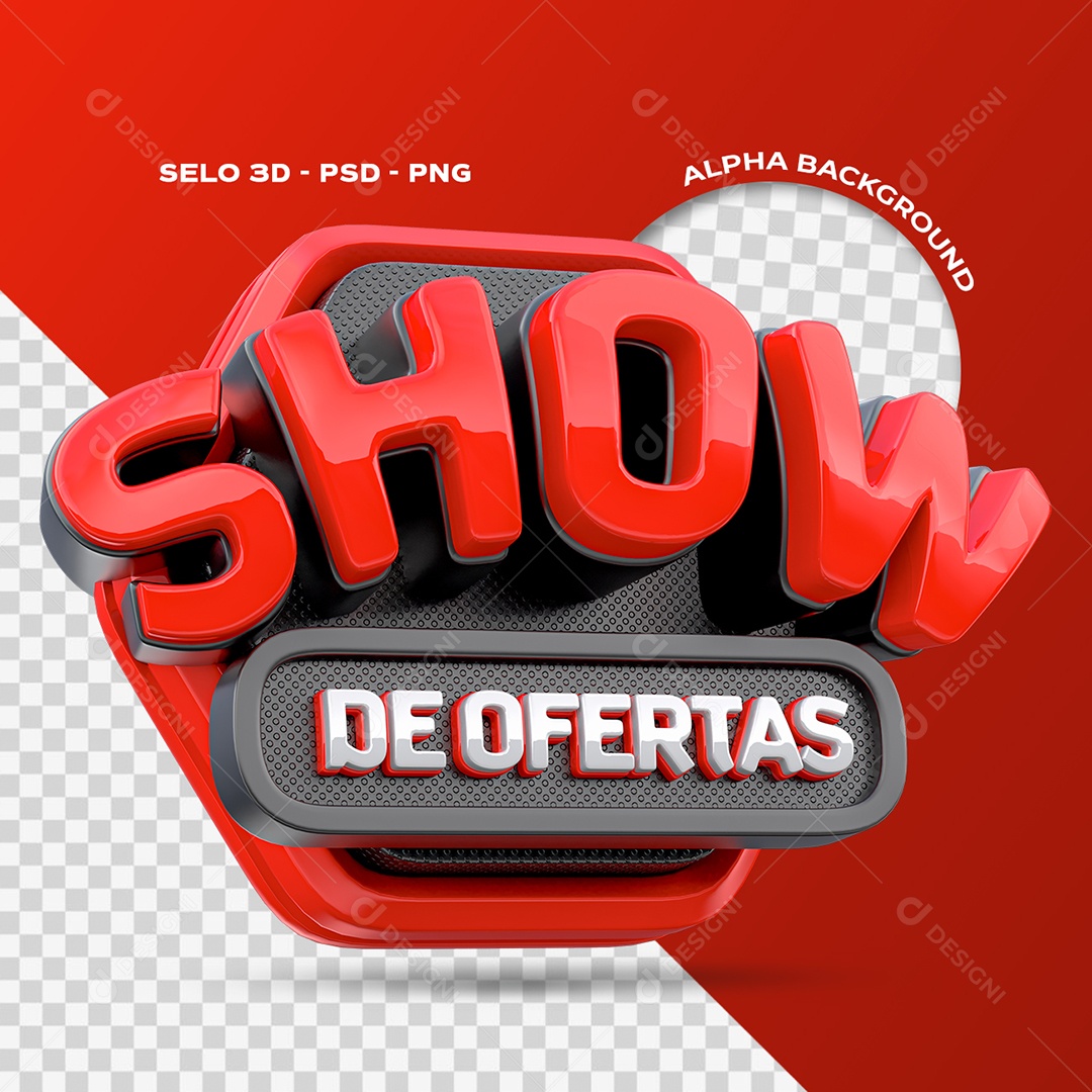 Show de Ofertas Selo 3D para Composição PSD