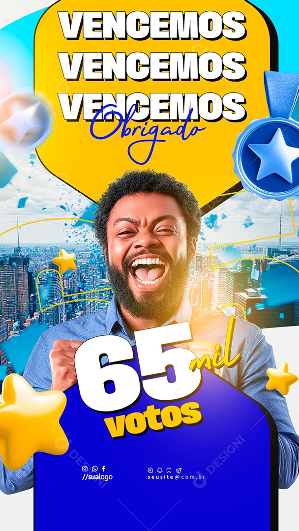 Story Politica Vencemos Social Media PSD Editável