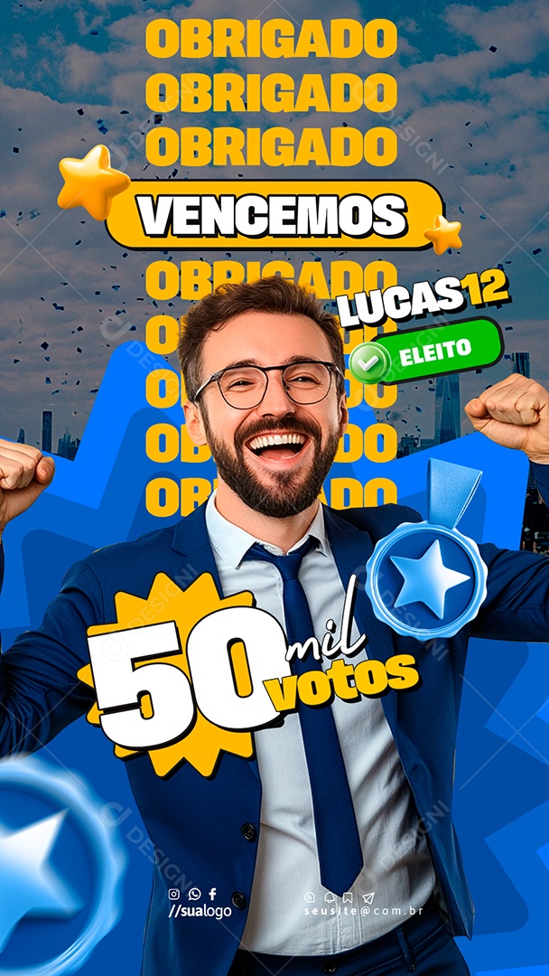 Story Politica Vencemos Social Media PSD Editável