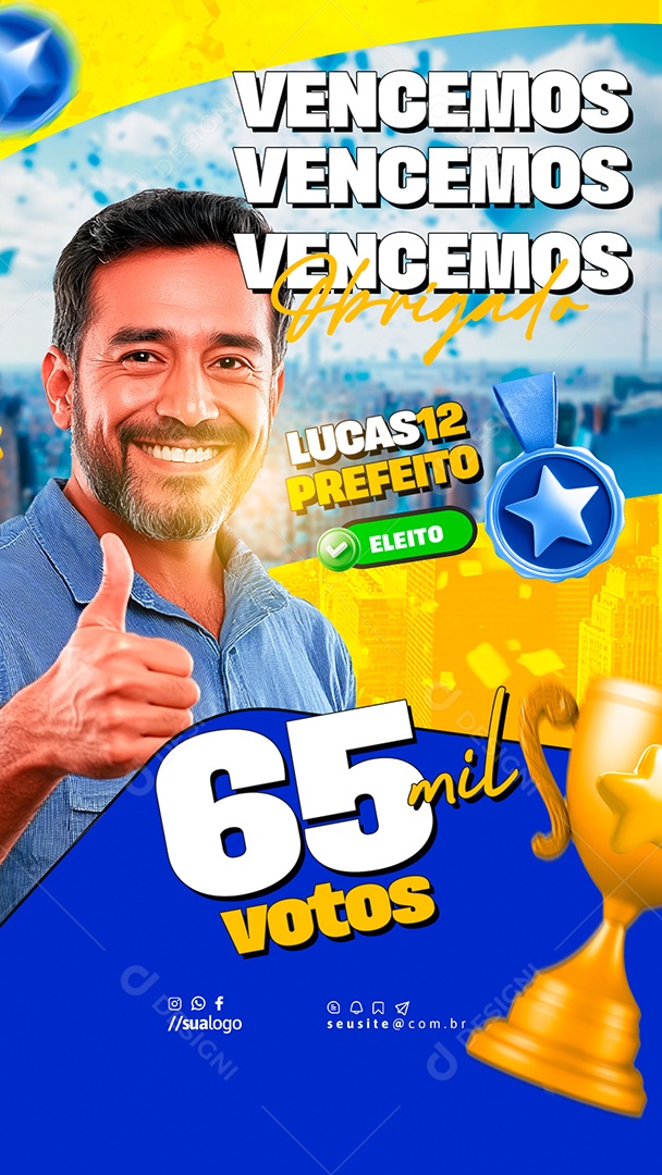 Story Politica Vencemos Social Media PSD Editável