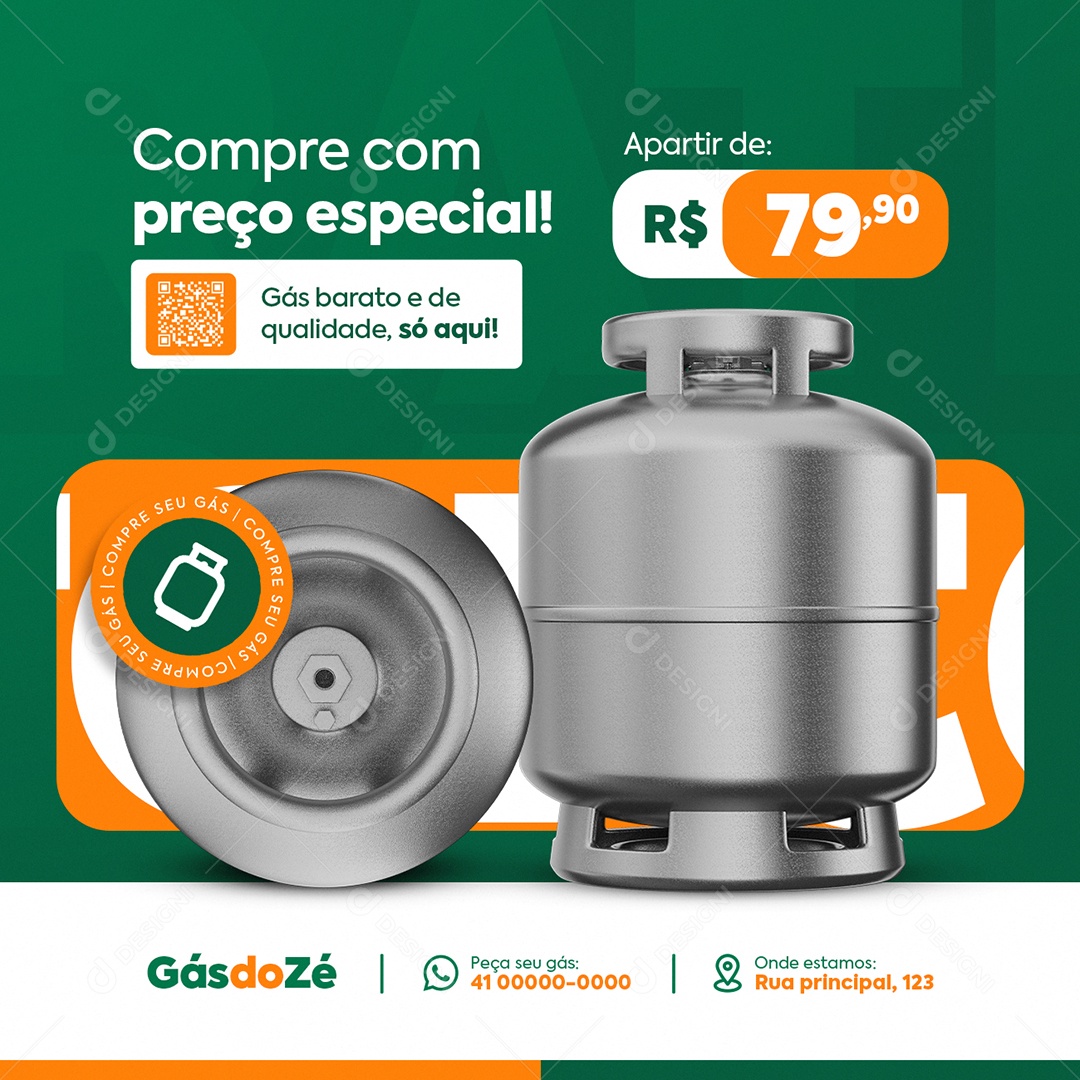 Gás de Cozinha Compre com Preço Especial Social Media PSD Editável