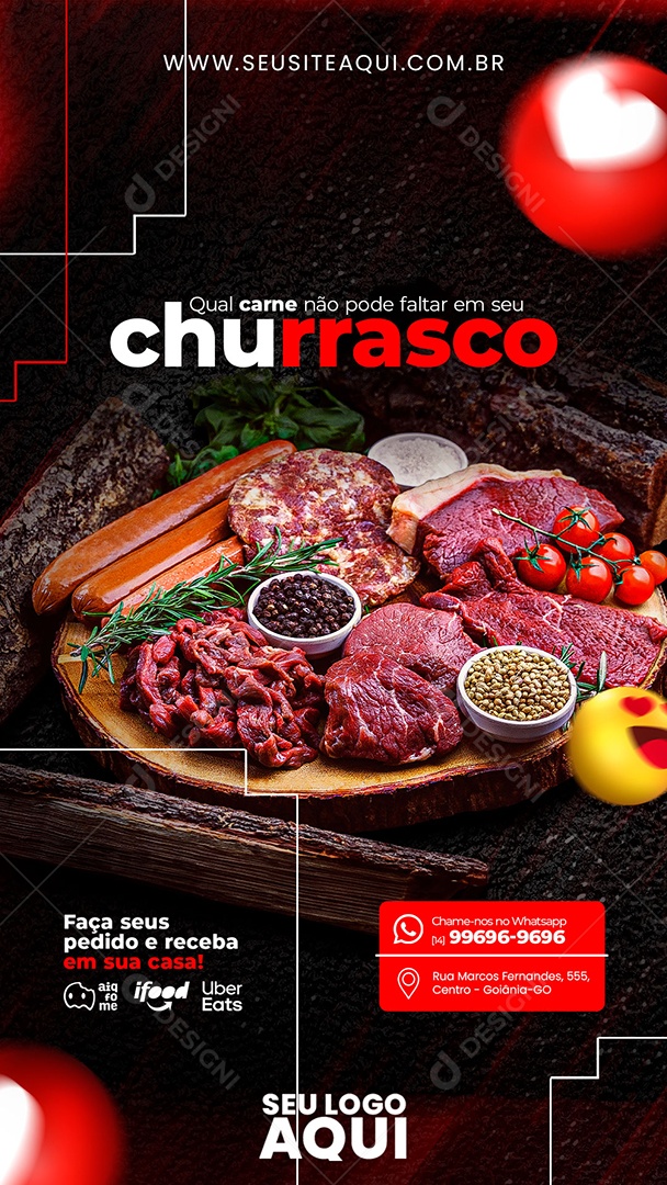 Story Churrascaria Qual Carne Não Pode Faltar Para Seu Churrasco Social Media PSD Editável