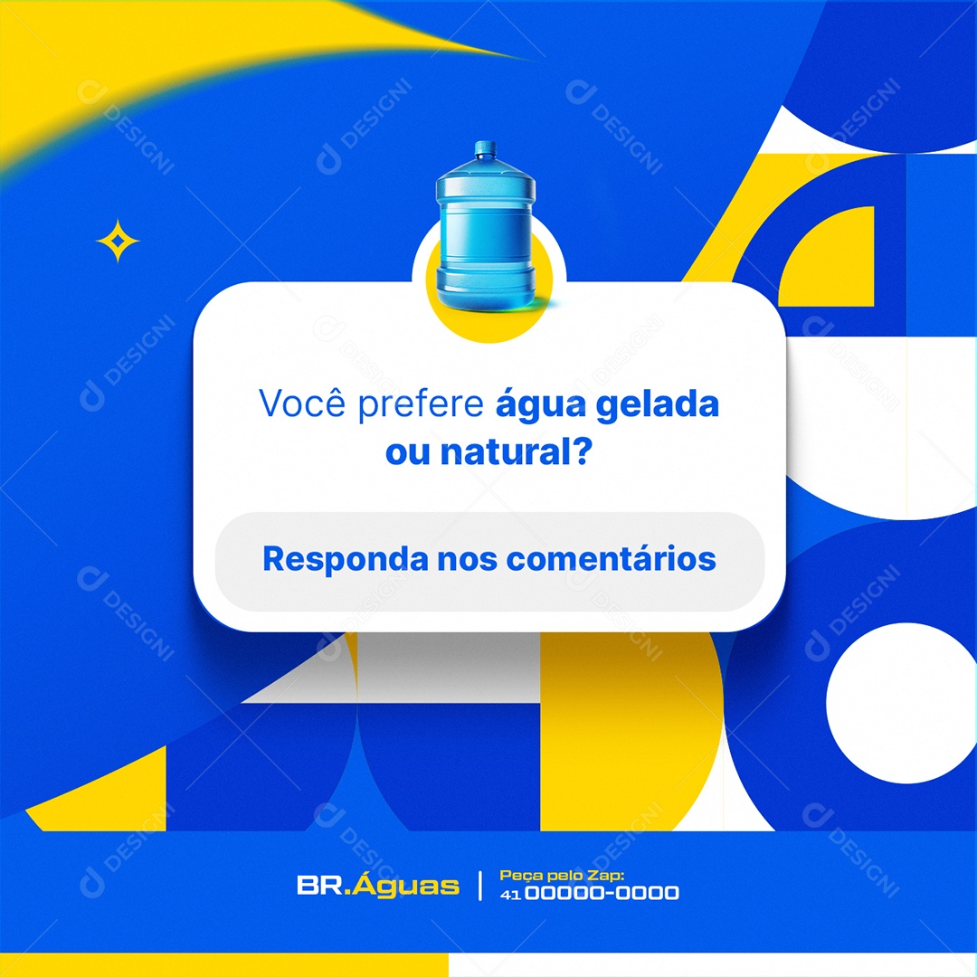 Distribuidora de Água Você Prefere Água Gelada ou Natural Social Media PSD Editável