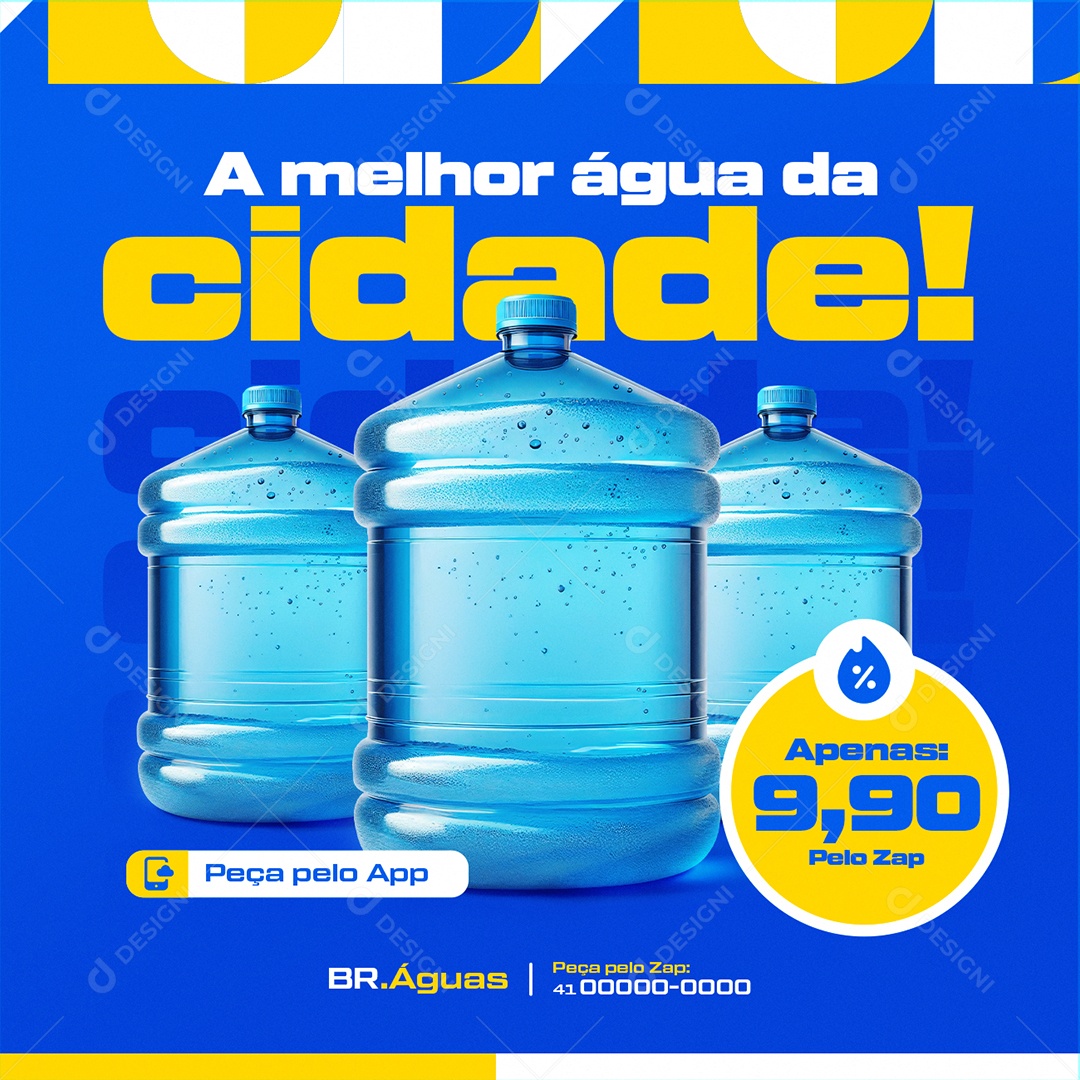 Distribuidora de Água A Melhor Água da Cidade Social Media PSD Editável