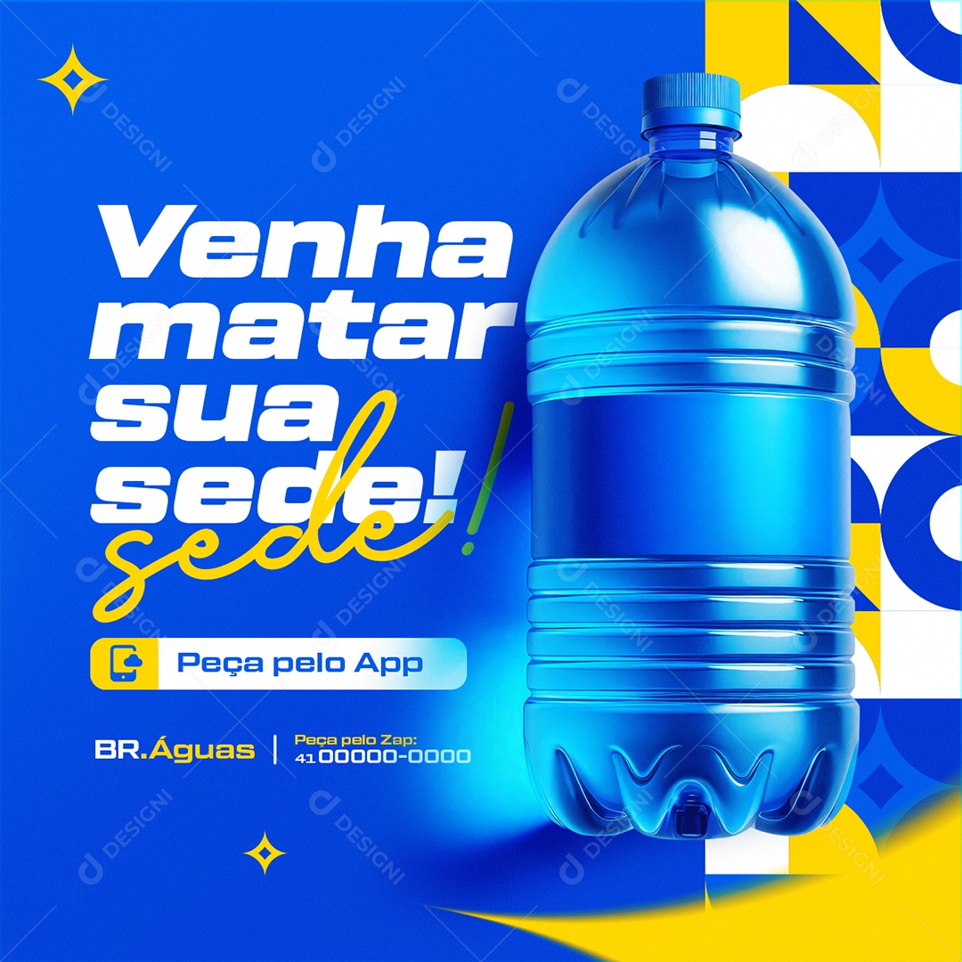 Distribuidora de Água Venha Matar Sua Sede Social Media PSD Editável