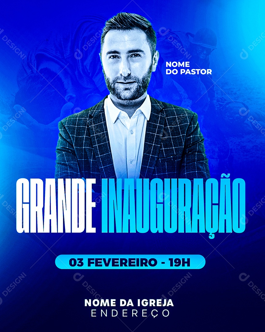 Story Flyer Gospel Grande Inauguração Social Media PSD Editável