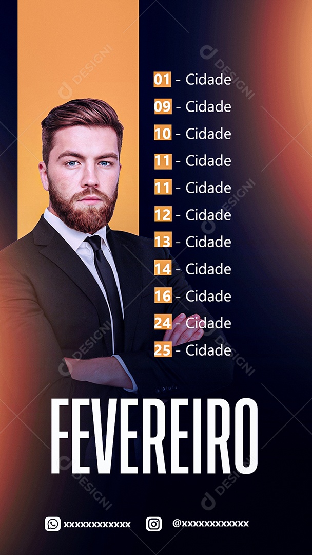 Story Flyer Gospel Agenda Fevereiro Social Media PSD Editável