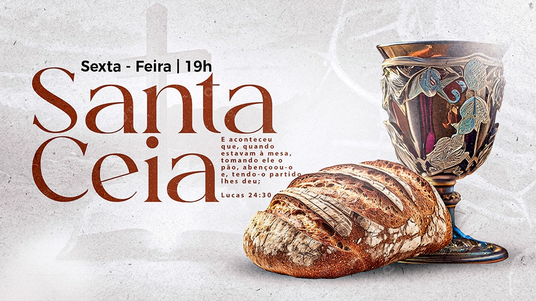 Banner Gospel Santa Ceia Social Media PSD Editável