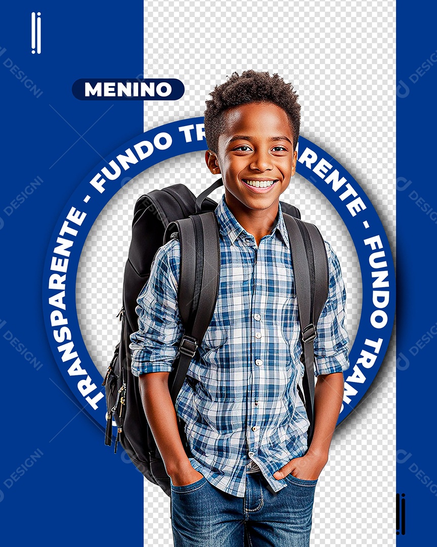 Criança Sorridente Estudante Com Mochila Composição PSD