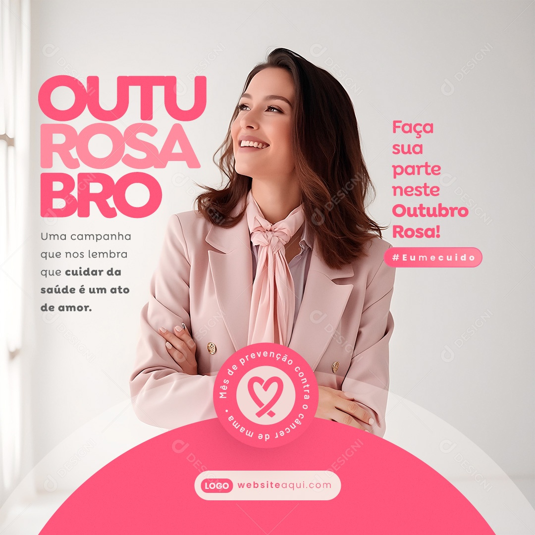 Outubro Rosa Faça Sua Parte Social Media PSD Editável
