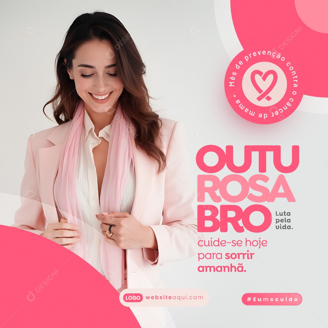 Outubro Rosa Luta Pela Vida Social Media PSD Editável