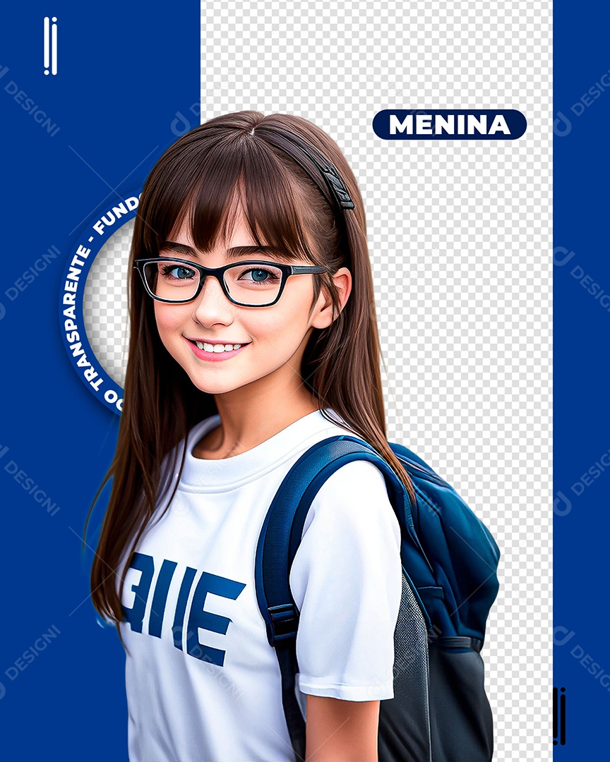 Criança Sorridente Estudante Com Mochila Composição PSD