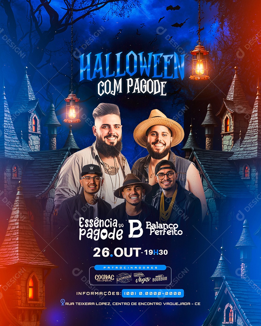 Flyer Halloween With Paid Social Media PSD Editable