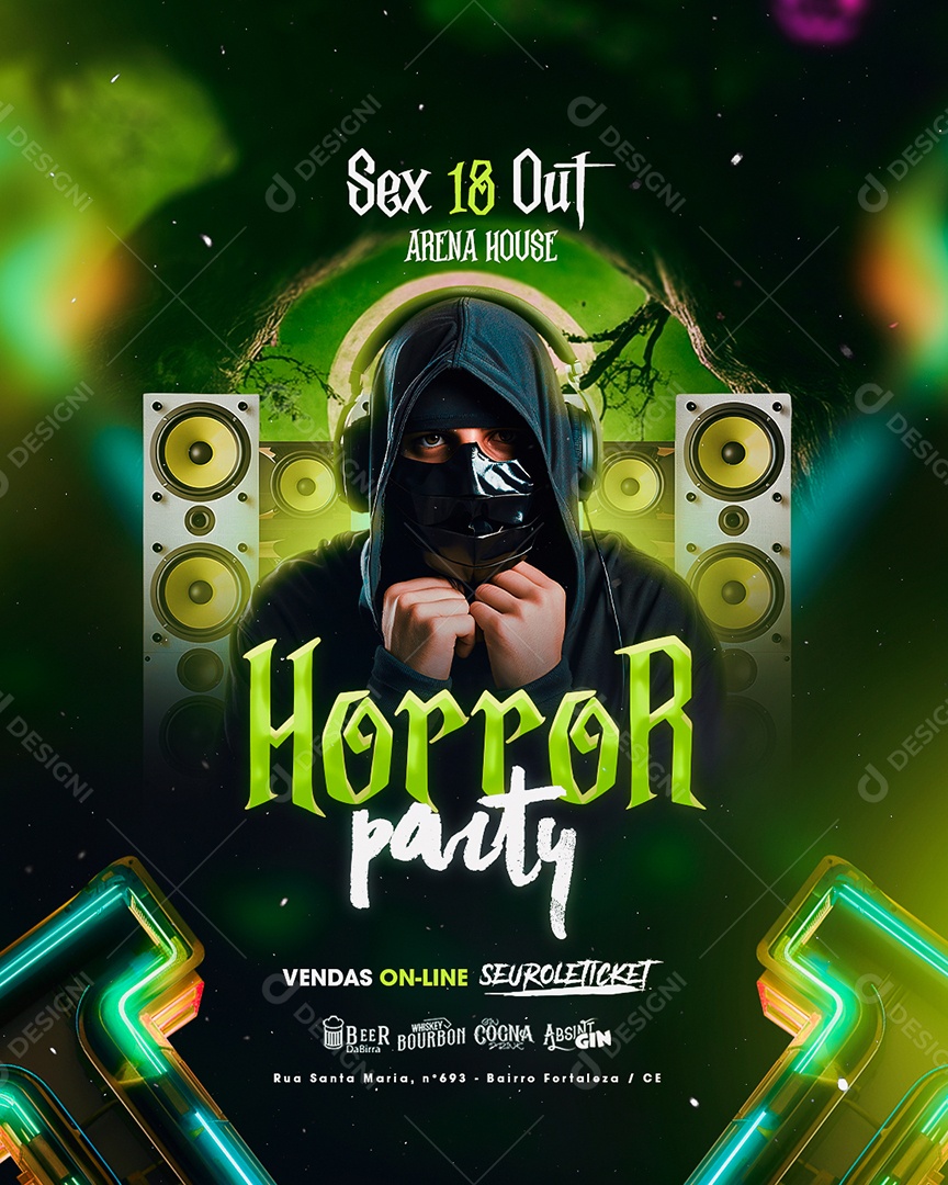 Flyer Halloween Horror Party Social Media PSD Editável