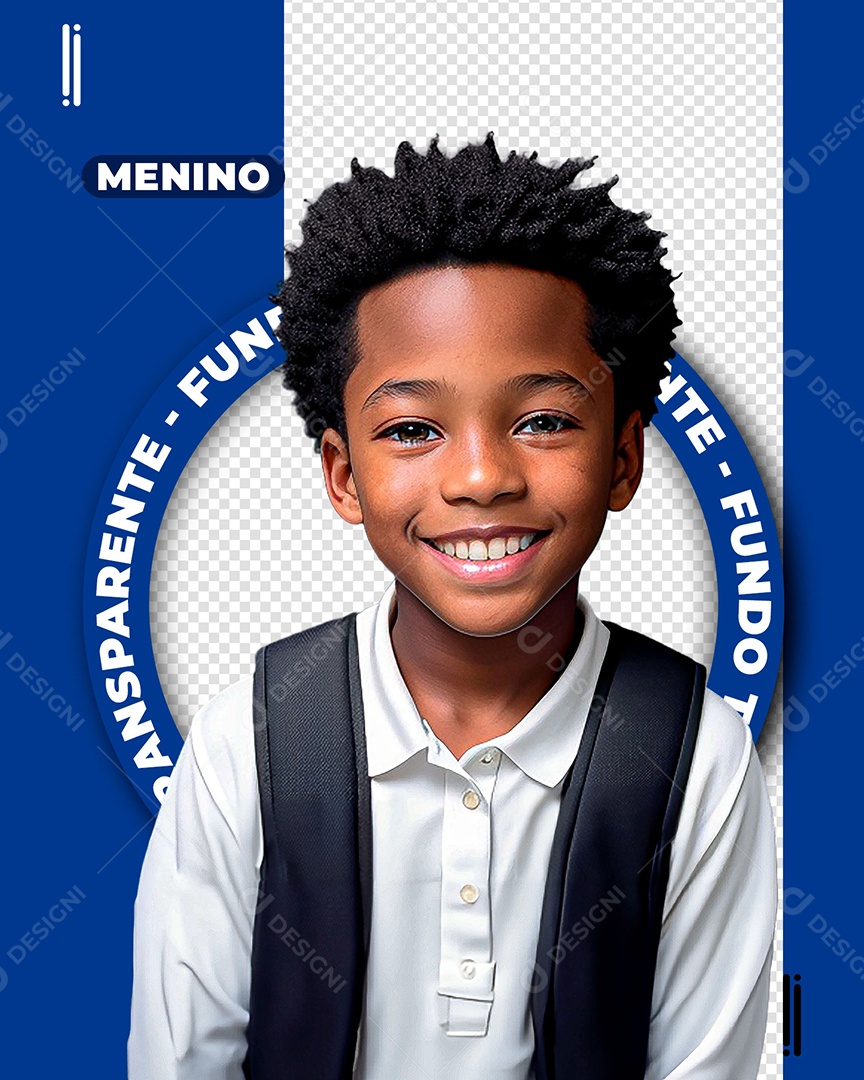 Criança Sorridente Estudante Com Mochila Composição PSD