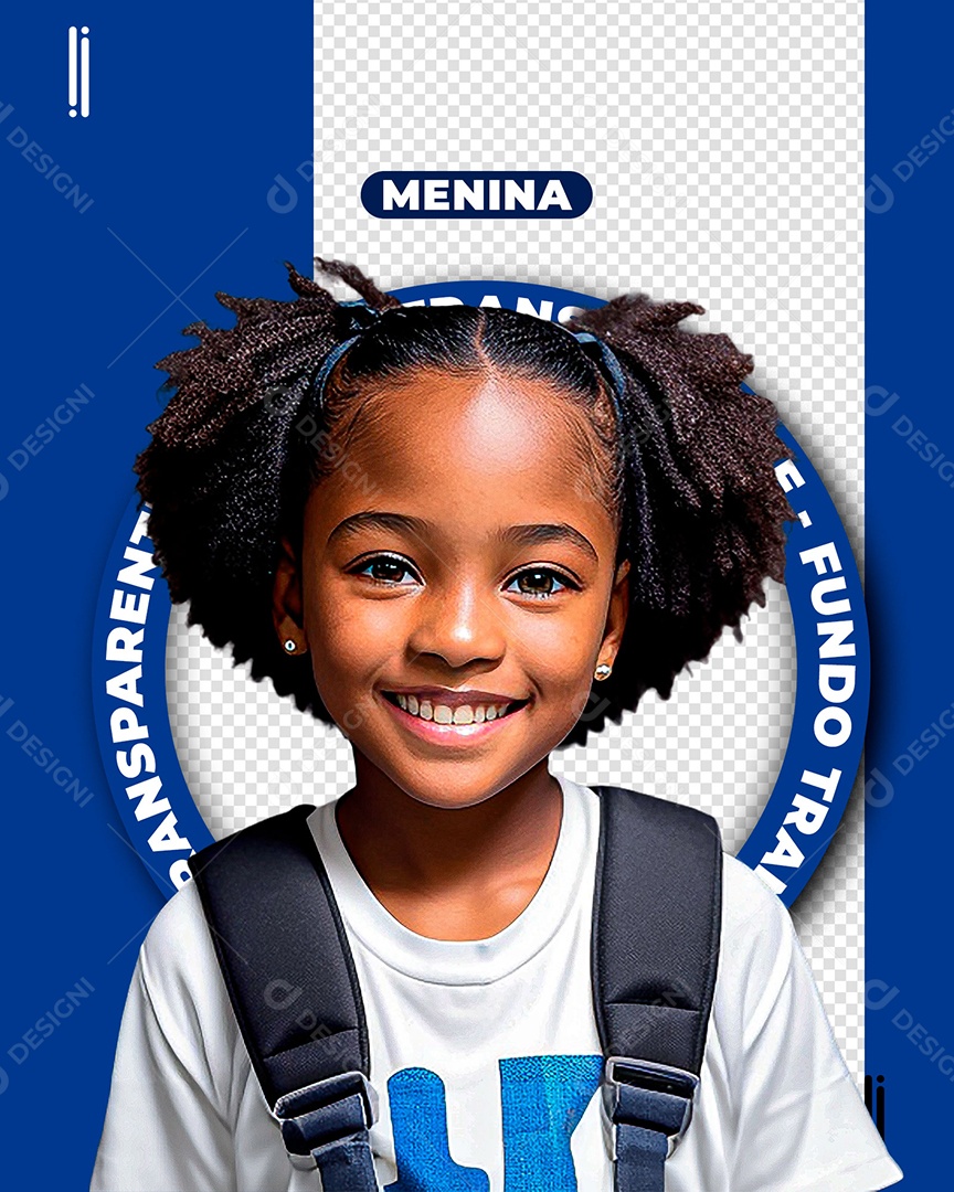 Criança Sorridente Estudante Com Mochila Composição PSD