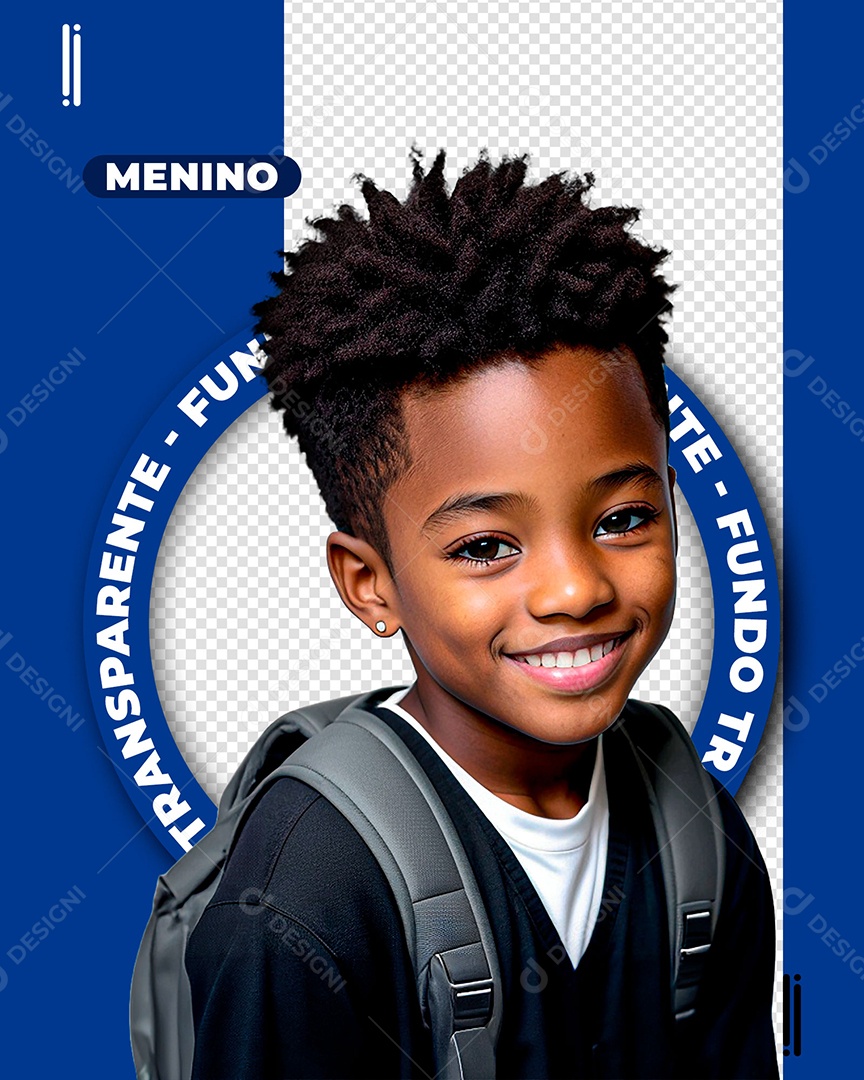 Criança Sorridente Estudante Com Mochila Composição PSD