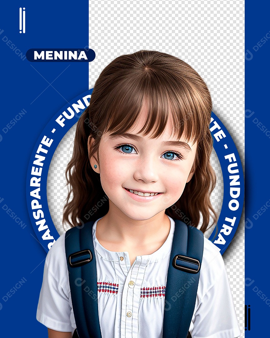 Criança Sorridente Estudante Com Mochila Composição PSD