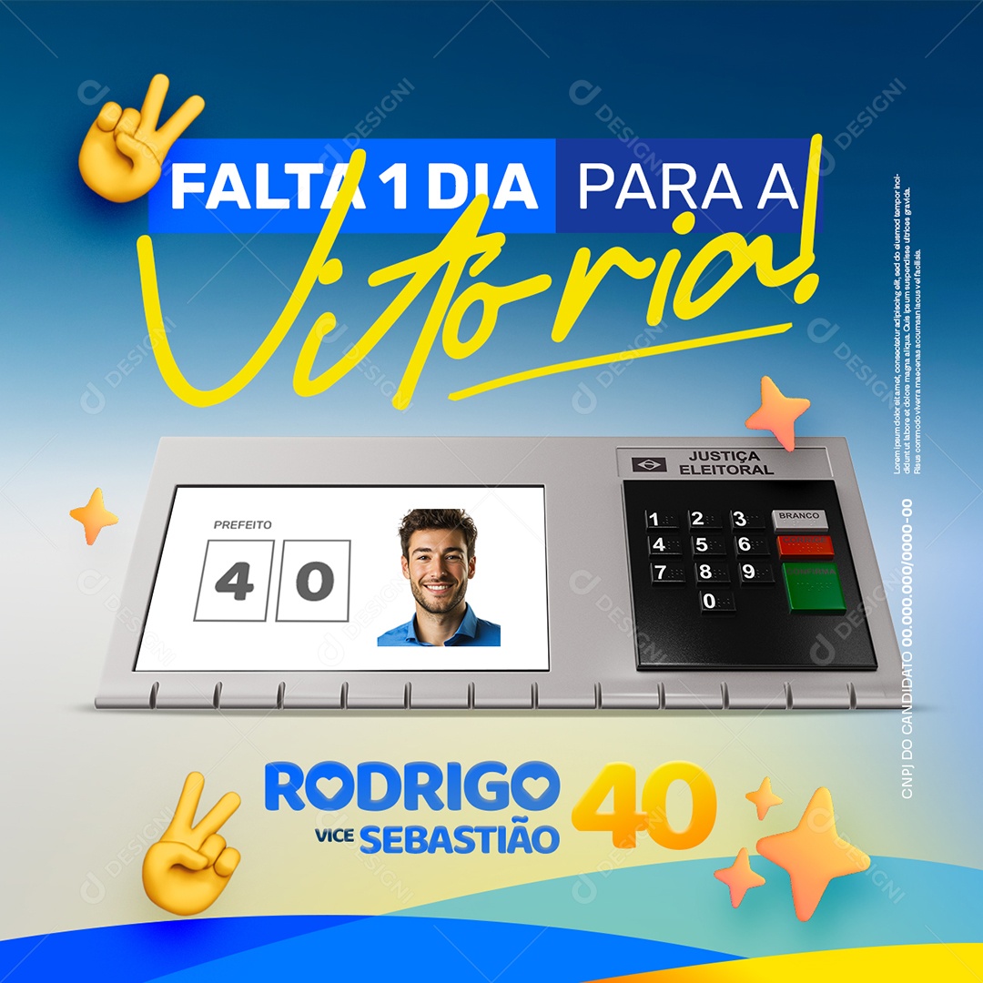 Política Falta 1 Dia Para a Vitória Social Media PSD Editável