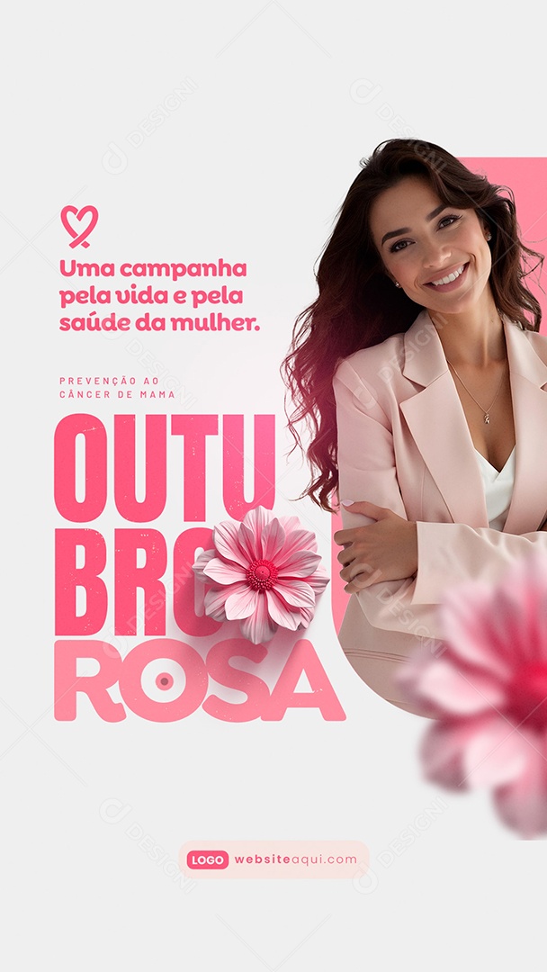 Story Outubro Rosa Uma Campanha Pela Vida Social Media PSD Editável