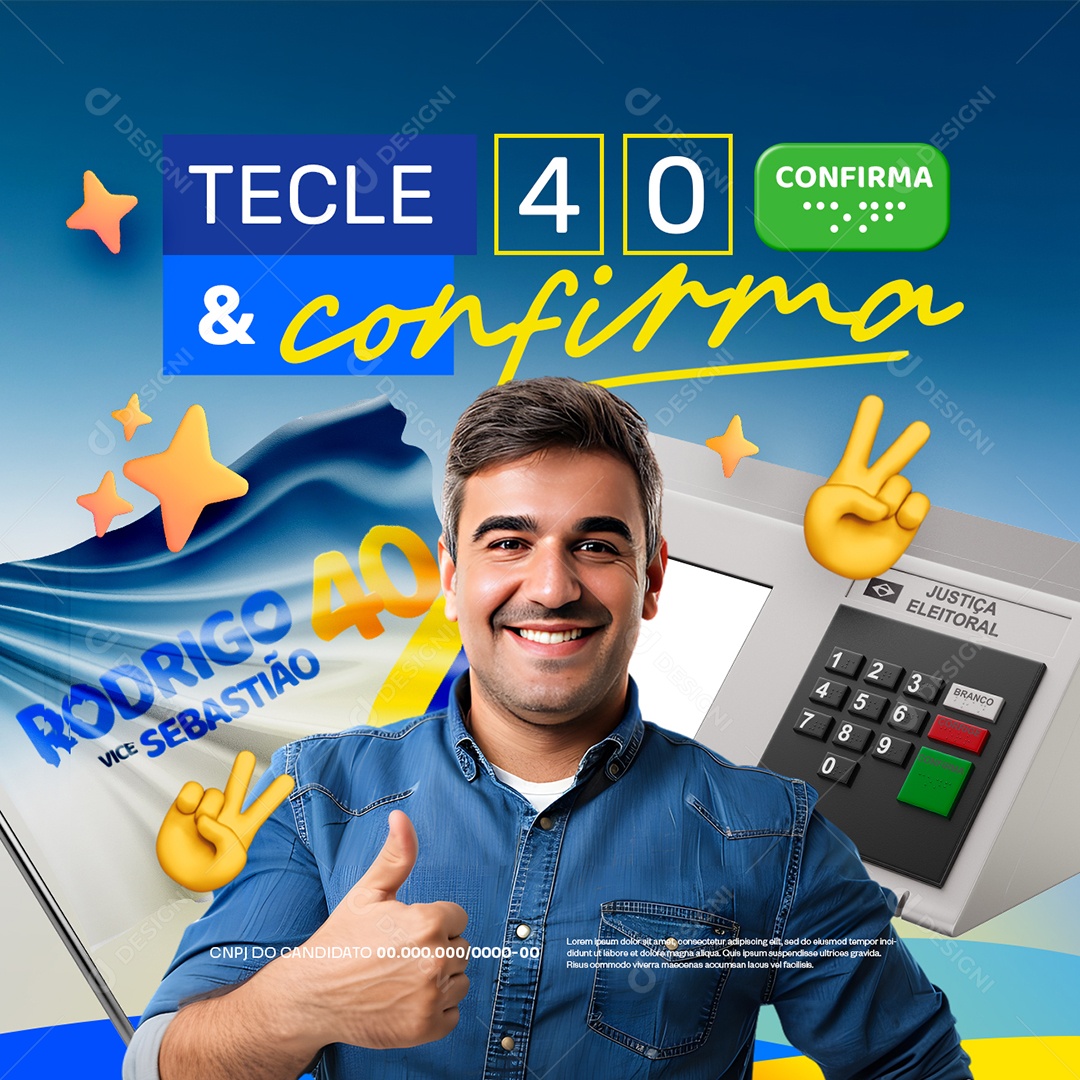 Política Prefeito Rodrigo Tecle e Confirma Social Media PSD Editável