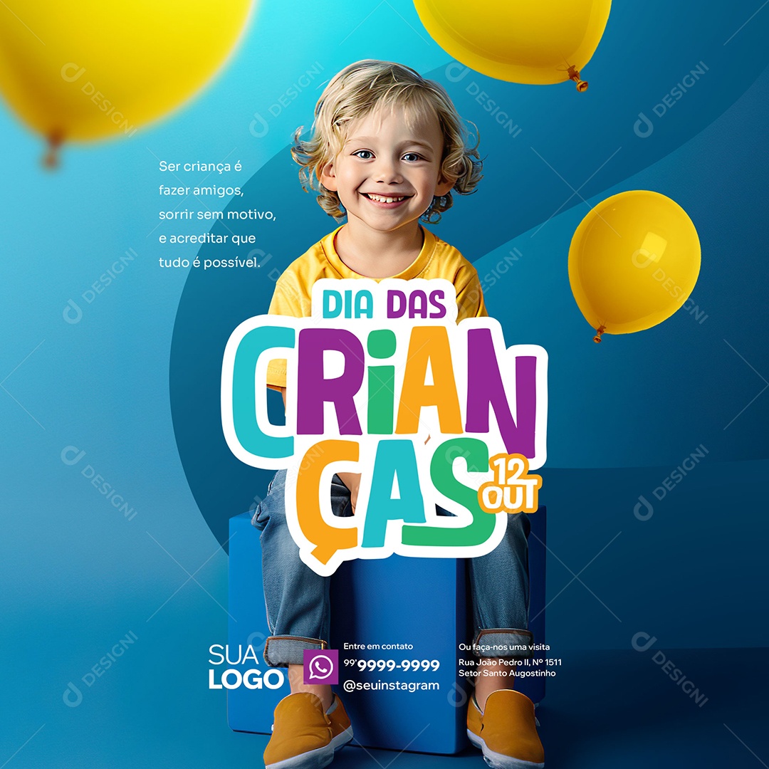 Dia Das Crianças 12 de Outubro Social Media PSD Editável