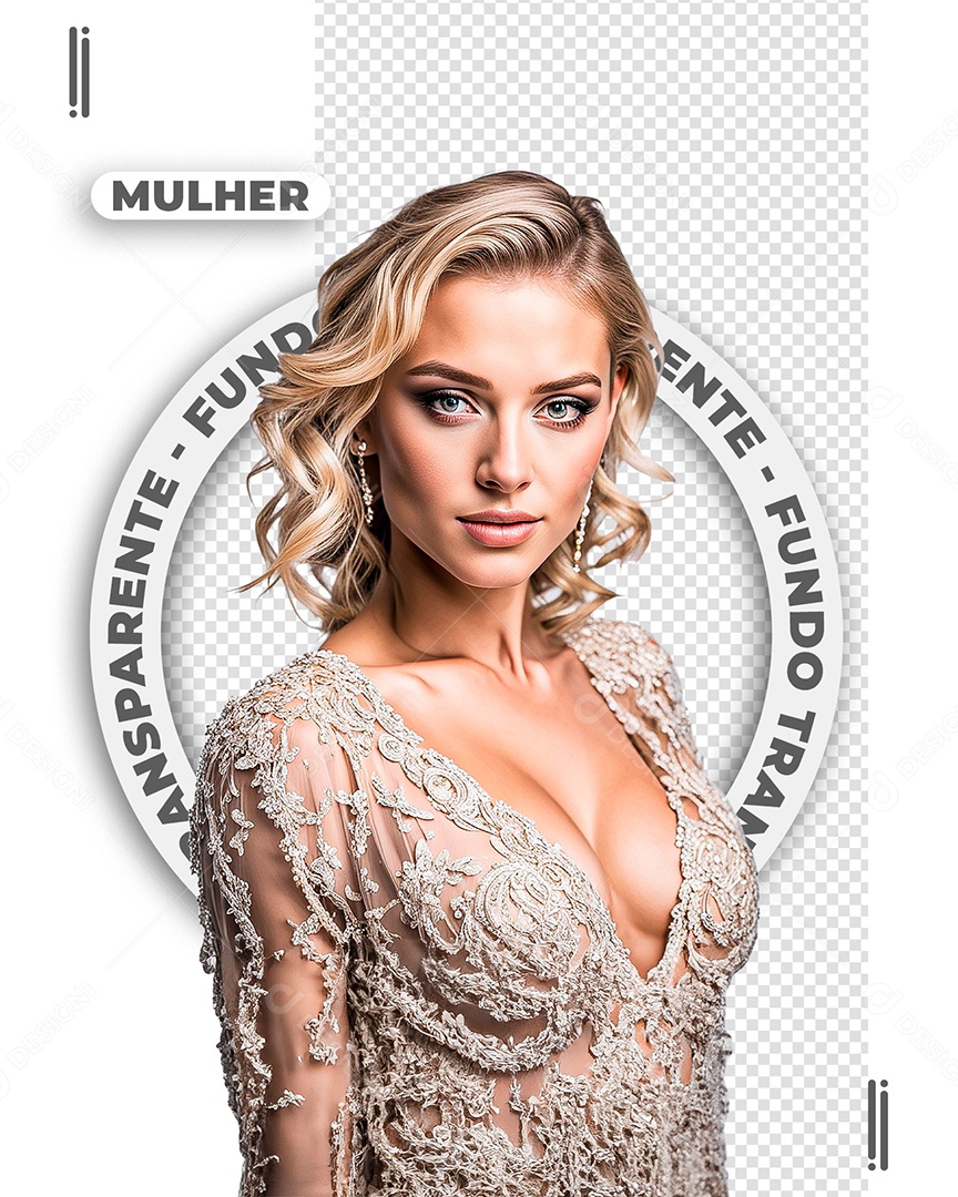 Mulher Sorridente Vestido Branco Composição PSD