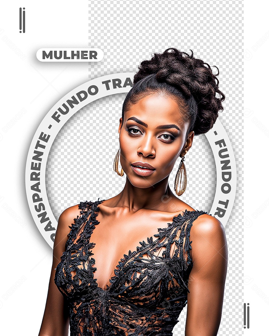 Mulher Linda  De Vestido Preto Composição PSD