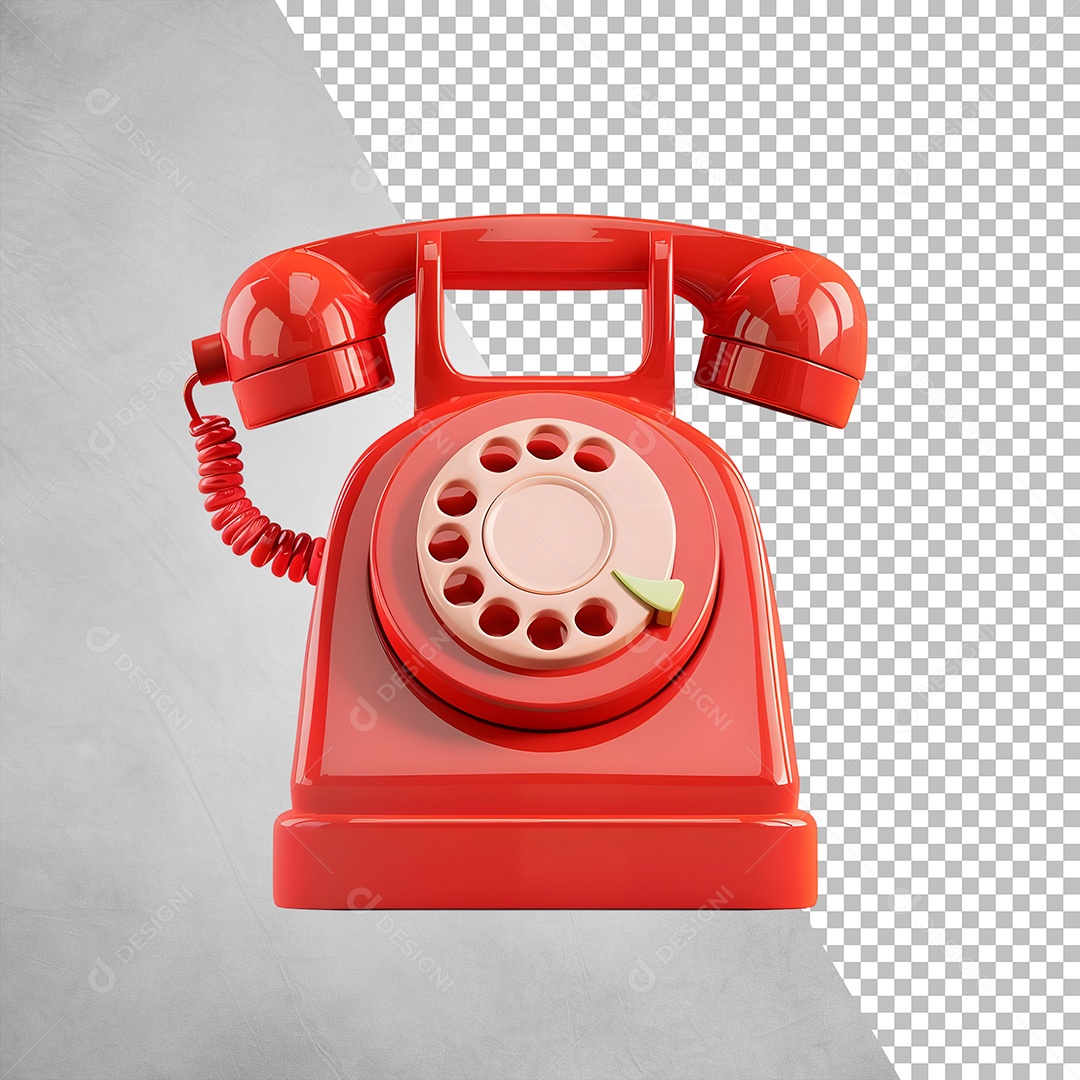 Relógio Antigo Vermelho Elemento 3D Para Composição PSD