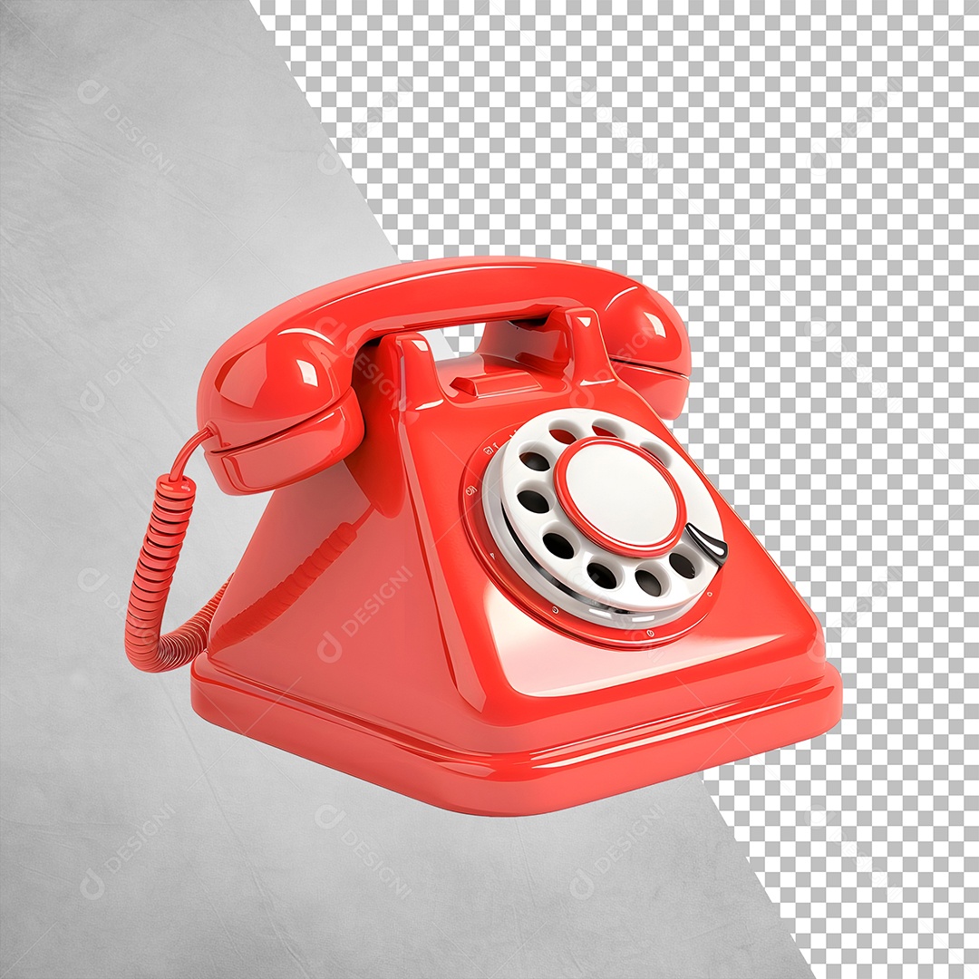 Relógio Antigo Vermelho Elemento 3D Para Composição PSD