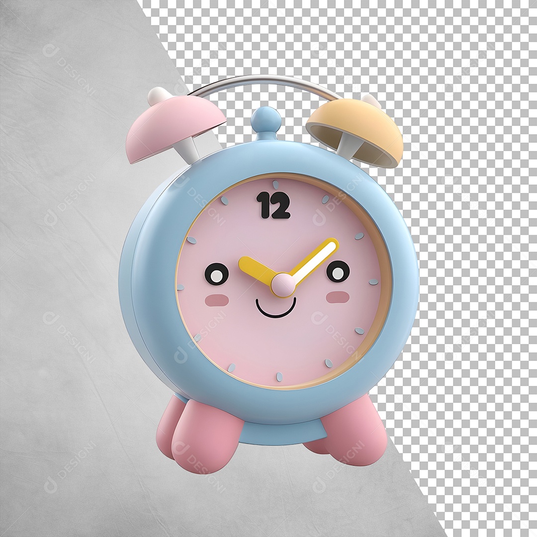 Relógio Com Sorriso Elemento 3D Para Composição PSD