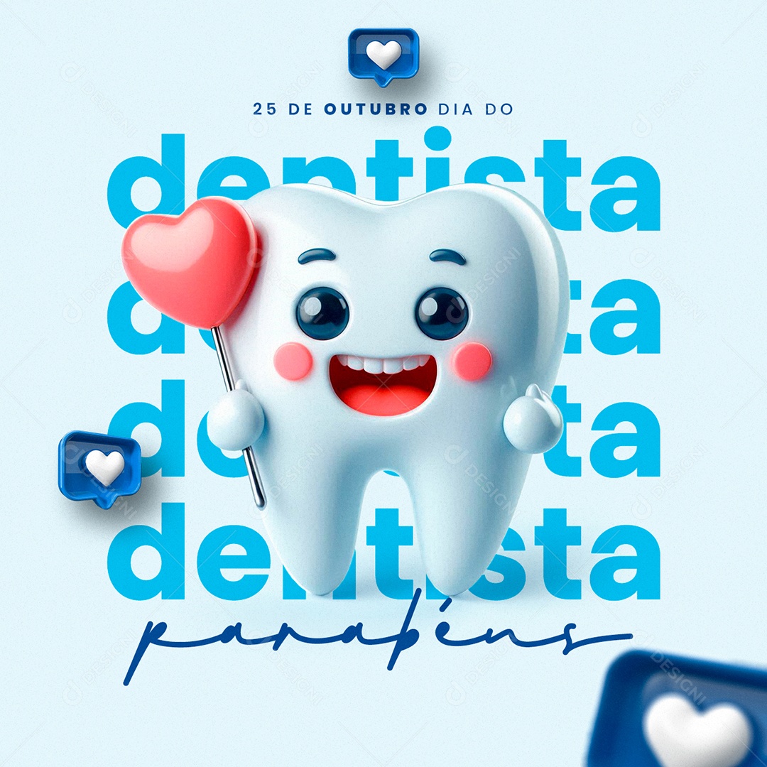 Social Media Dia do Dentista 25 de Outubro Parabéns PSD Editável