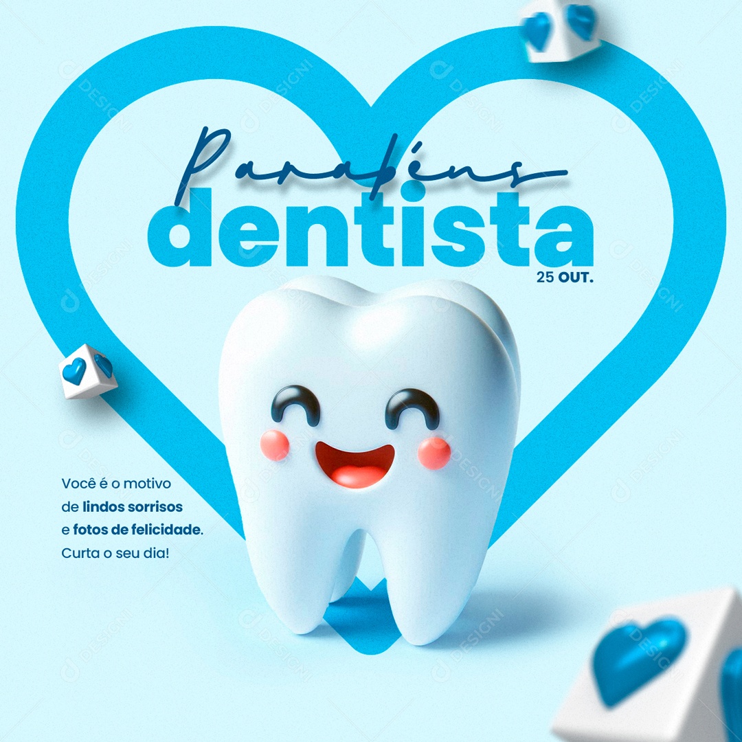 Dia do Dentista 25 de Outubro Parabéns Social Media PSD Editável