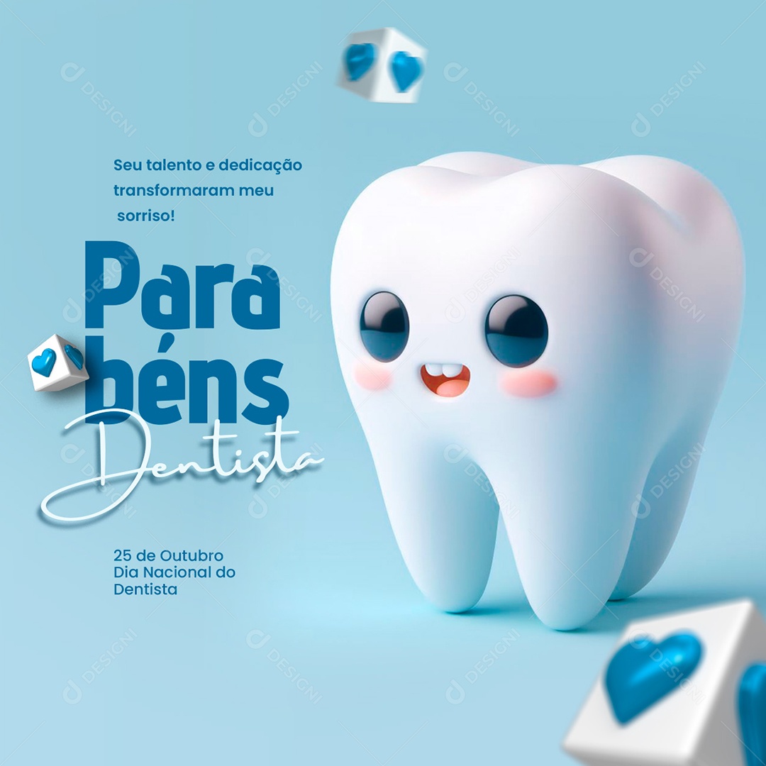 Dia Nacional do Dentista 25 de Outubro Parabéns Social Media PSD Editável