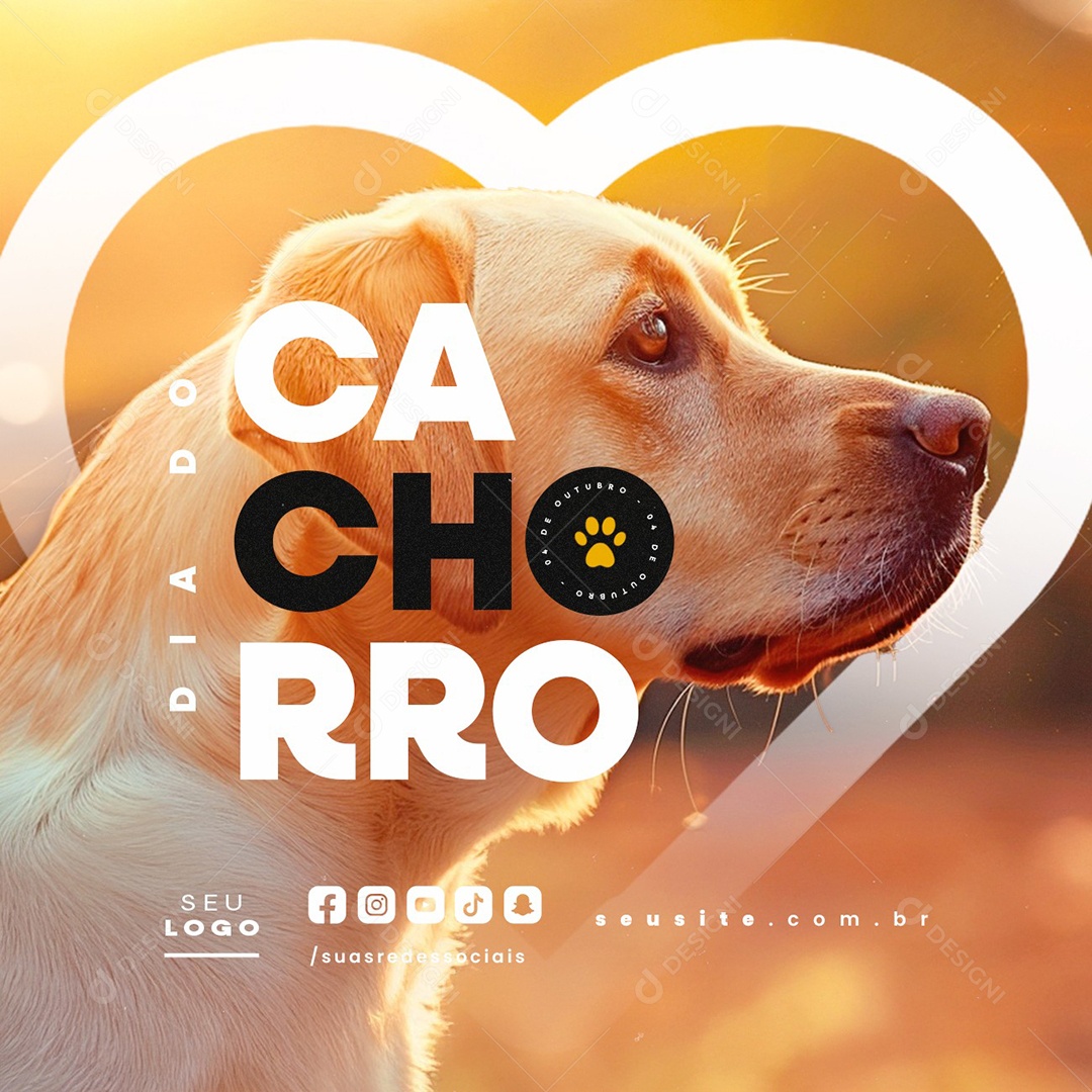 Dia do Cachorro 04 de Outubro Social Media PSD Editável
