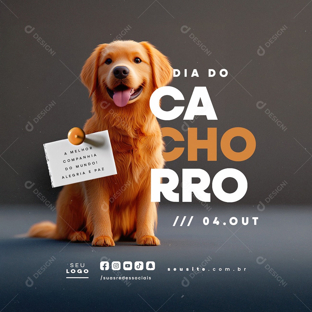 Dia do Cachorro 04 de Outubro Social Media PSD Editável