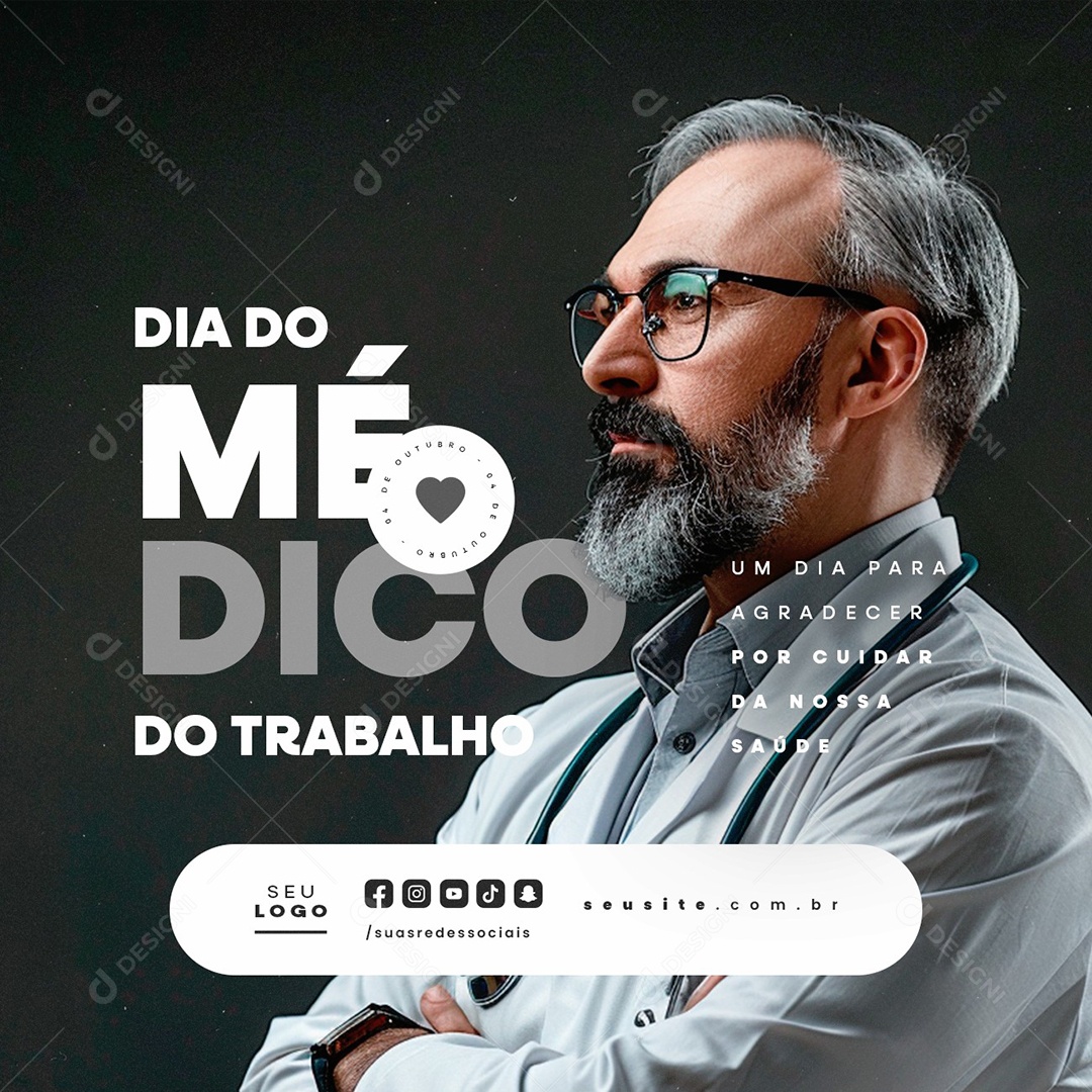 Dia do Médico do Trabalho 04 de Outubro Social Media PSD Editável