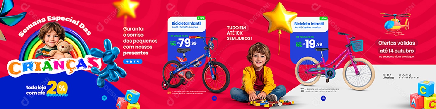 Carrossel Dia Das Crianças Social Media PSD Editável