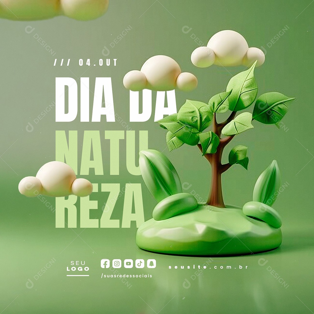 Dia da Natureza 04 de Outubro Social Media PSD Editável