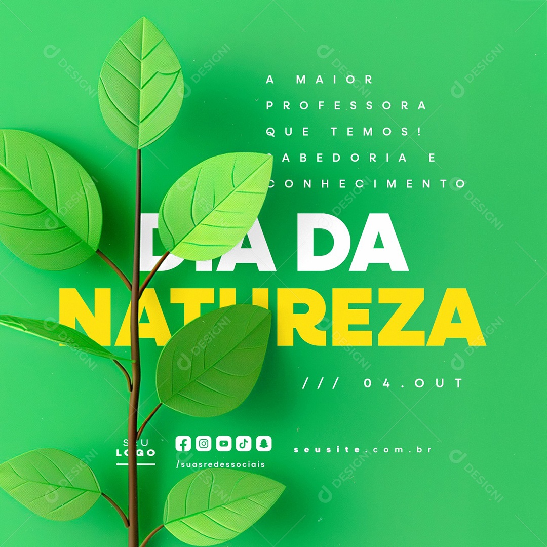 Dia da Natureza 04 de Outubro Social Media PSD Editável