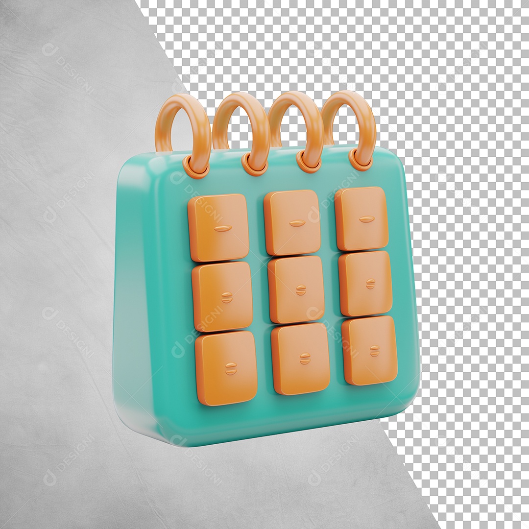 Calendário Elemento 3D para Composição PSD